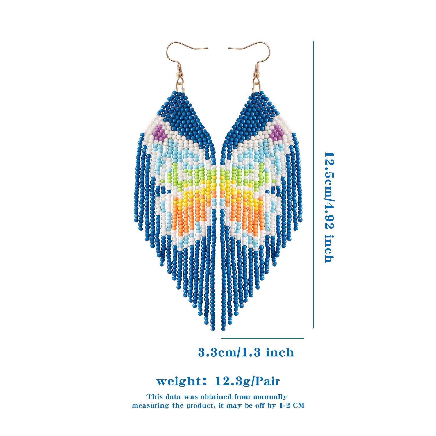 Wholesale Holiday-inspired hand-beaded Bohemian rice bead earrings
